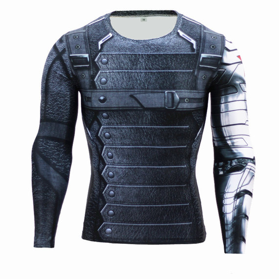 Winter Soldier T Shirt Marvel Superhero Compression T Shirt For Mens