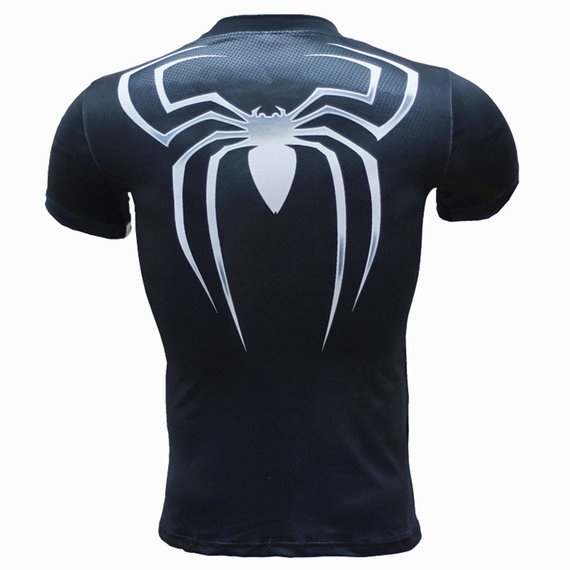 black spiderman workout shirt