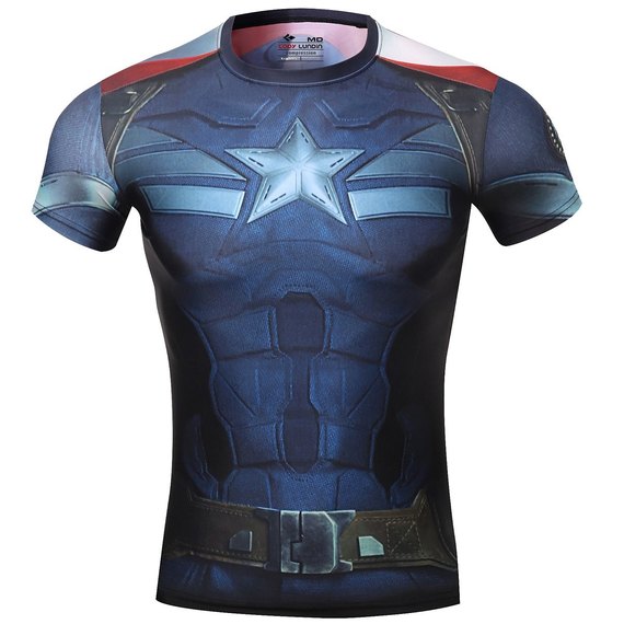 captain america winter soldier short sleeve athletic shirt