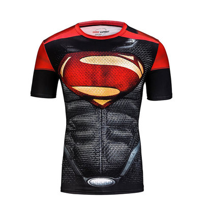 superman logo t shirt black and red