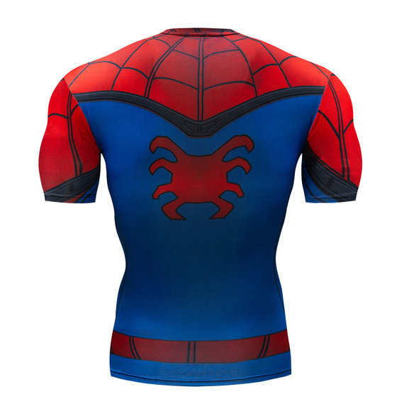 Slim Dri Fit Red Spiderman Compression Workouts T Shirt