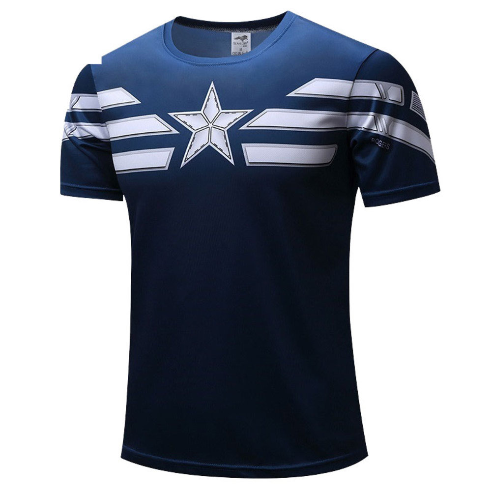 Captain America T Shirt Navy Blue