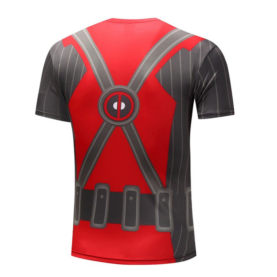 men's marvel deadpool t shirt quick dry running tee