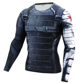 Long Sleeve DC Marvel Winter Soldier Superhero Compression Shirt