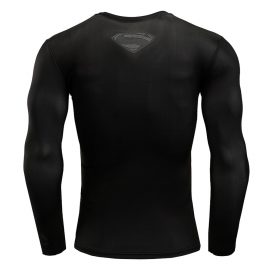 slim fit long sleeve marvel superhero superman compression shirt for running