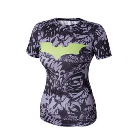 Superhero Green Batman Logo Compression Shirt For Girls