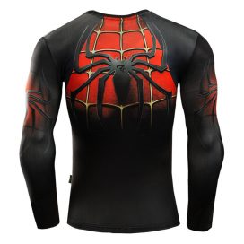 long sleeve dri fit DC MARVEL the amazing Spider Man superhero compression shirt for gym