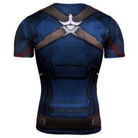 Slim fit short sleeve marvel avengers Infinity War Captain America compression athletic shirt