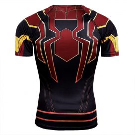 Short Sleeve Slim Dri Fit Avengers Marvel Endgame Spider Man Compression Shirt For Athletic