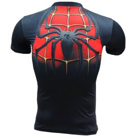 Short Sleeve Slim Dri Fit Avengers Marvel Spider Man Compression Shirt For Athletic