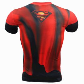 Short Sleeve Slim Dri Fit Avengers Marvel Superman Compression Shirt For Gym