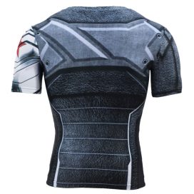 Short Sleeve Slim Dri Fit Avengers Marvel Winter Soldier Compression Shirt For Athletic
