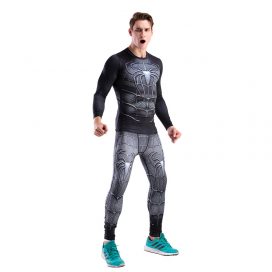 Marvel Black Spider Man Suit,include long sleeve base shirt and tight for superhero fans
