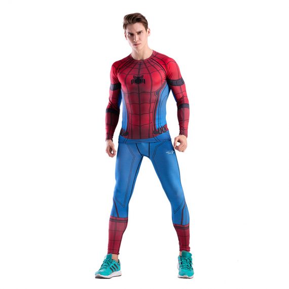 Marvel Red Spider Man Suit,include long sleeve base shirt and pant for superhero fans