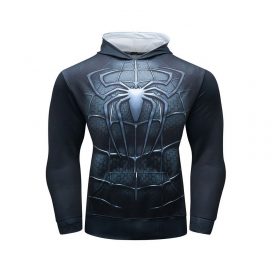 Long Sleeve Pullover Marvel Superhero spider man pullover hoodie Black