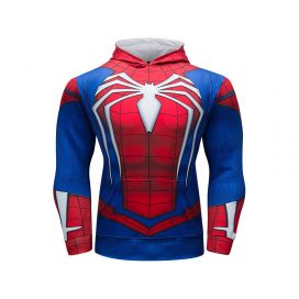 Long Sleeve Pullover Blue Red venom hoodie / sweatshirt
