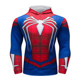 Long Sleeve Blue Spider Man Pullover Hoodie Marvel