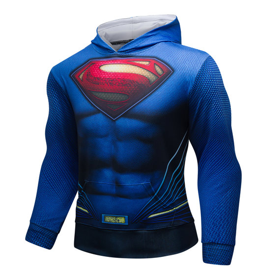 long sleeve blue superman logo hoodie Pullover