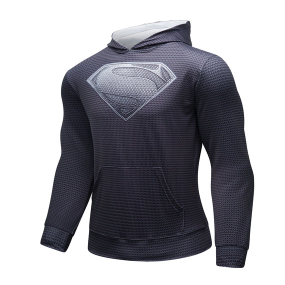 long sleeve superman gym hoodie pullover