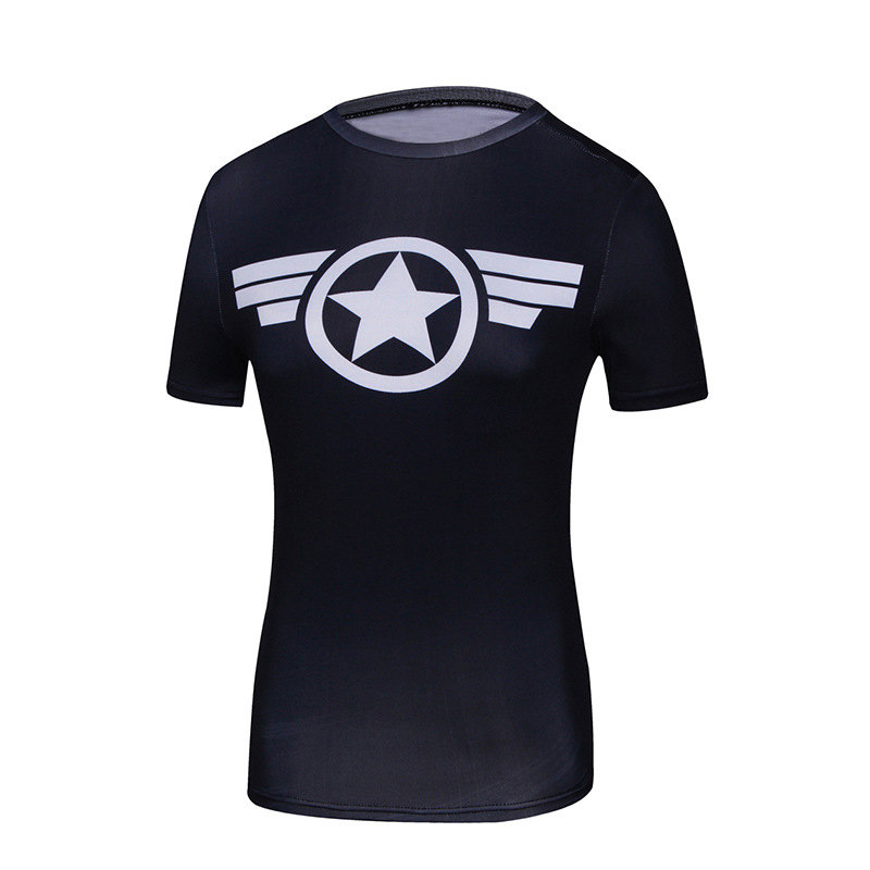 Navy Blue Captain America Shirt For Girls