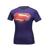 Short Sleeve Quick Dry superman dri fit shirt for womens