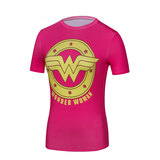 short sleeve dri fit wonder woman gym shirt pink