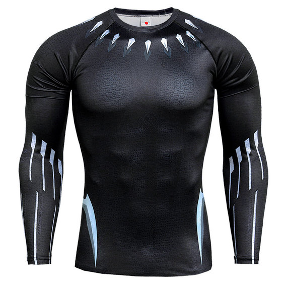 long sleeve black panther compression shirt