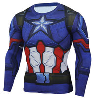 Long Sleeve Captain America Distressed Shield T Shirt