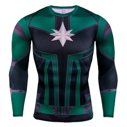 dri fit Green Captain Marvel Comics Shirt