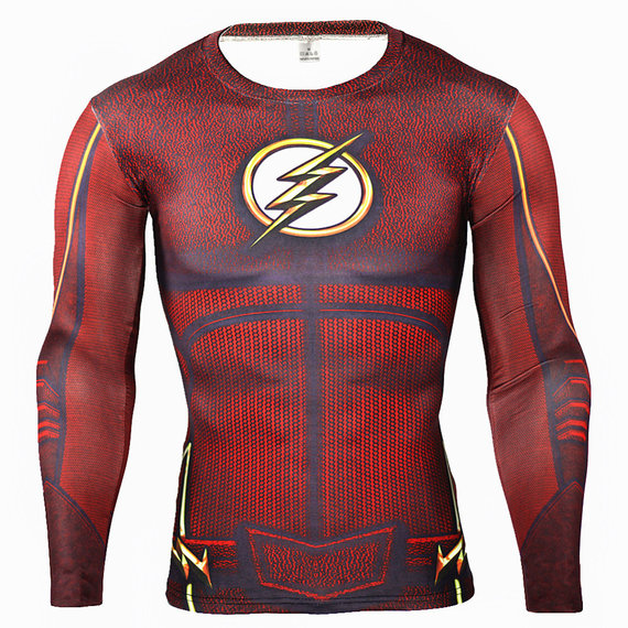 Long Sleeve Red Flash Compression Shirt