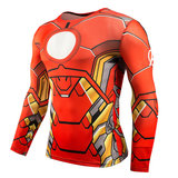 red iron man compression t shirt long sleeve