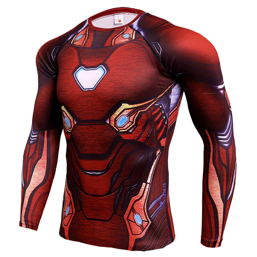 Long Sleeve Marvel Infinity War Iron Man Running Shirt