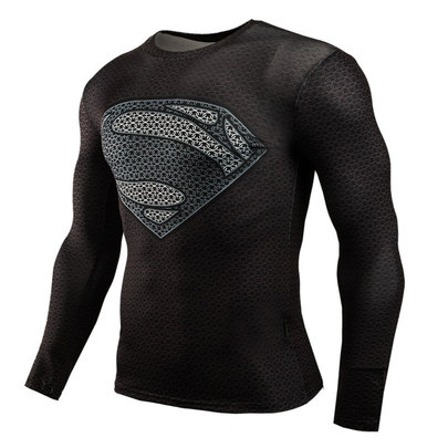 logn sleeve superman costume t shirt