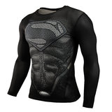 long sleeve men's fashion black superman t-shirt