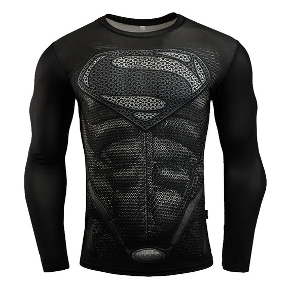 black superman t shirt long sleeve