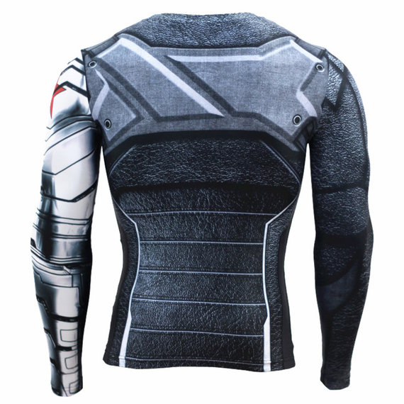 superhero long sleeve winter soldier workout shirt