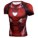 Dri Fit Marvel Infinity War Red Iron Man Compression T Shirt Short Sleeve