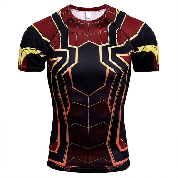 short sleeve spiderman Infinity War Shirt For gym