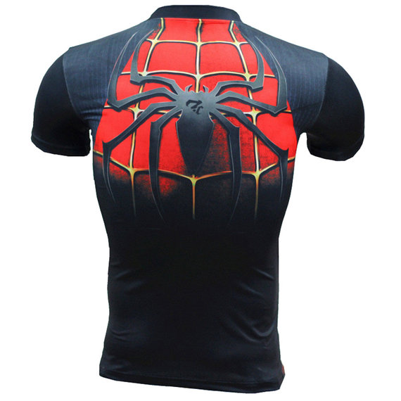 dri fit short sleeve red spider man workout shirt short sleeve