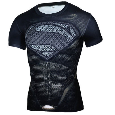 quick dry superman athletic shirt black