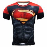 dri fit Red Superman Gym Shirt
