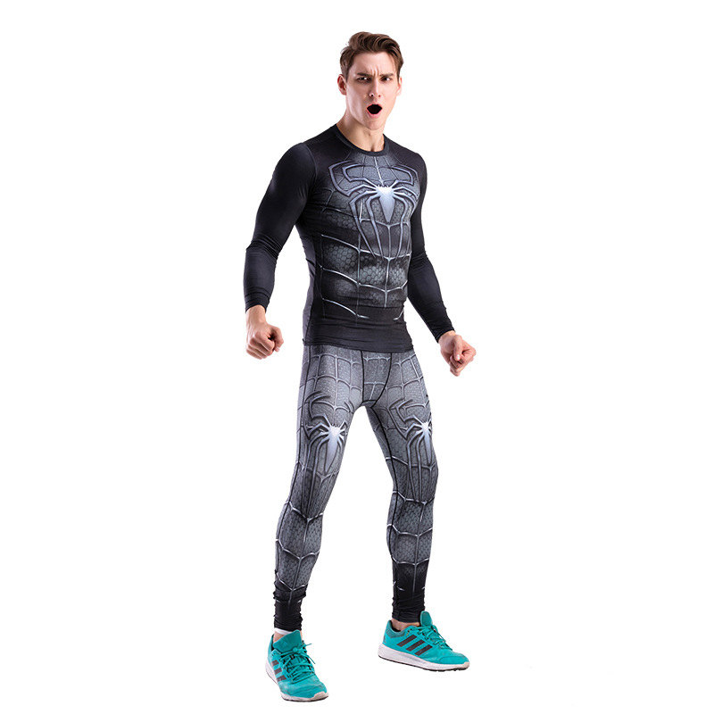 The Black Spider Man Compression Shirt And Pant