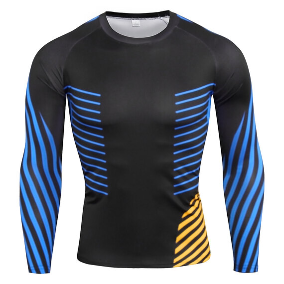 men's long sleeve breathable compression shirt & running Tight