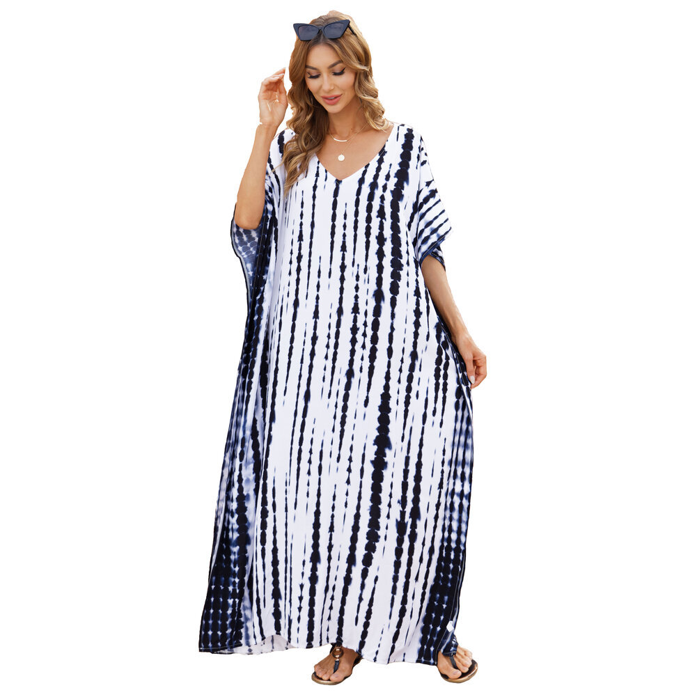 Women's Long Plus Size Swim Cover Up Below Knee Length Dresses