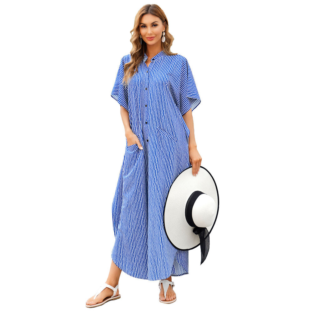 Women's Long Plus Size Swim Cover Up Below Knee Length Dresses | lupon ...