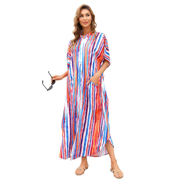 Plus Size Summer Beach vacation Swimsuit Cover Up For Ladies beach resort wear dresses