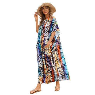 Long Summer Beach vacation Swimsuit Cover Up Ladies Plus Size sun dress,Unisize