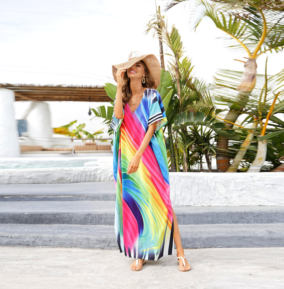 Women's Swim Cover Up Plus Size For Summer Beach Vacation Tie dye bathing suit covers