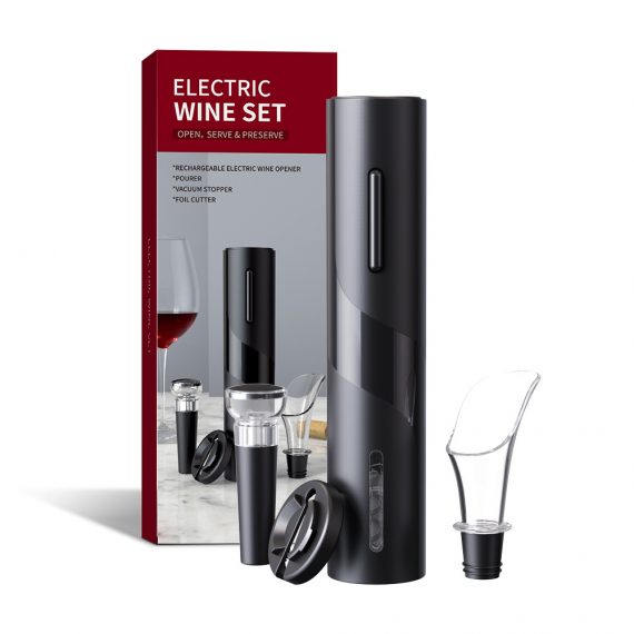 black automatic electric corkscrew wine bottle opener wine gift set