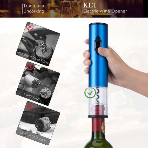 The steps - open a wine bottle with a Automatic Electric Corkscrew